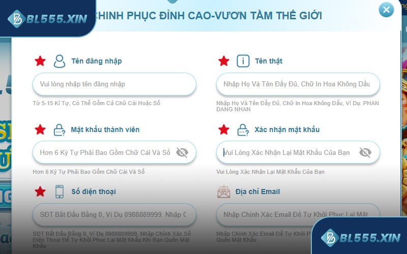 Hướng Dẫn Đăng Ký BL555 Chỉ Với Vài Thao Tác